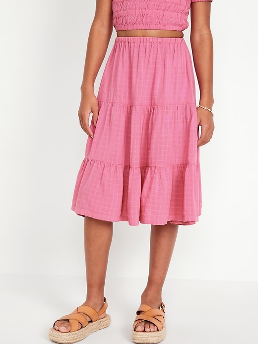 View large product image 1 of 6. Tiered Midi Skirt for Girls