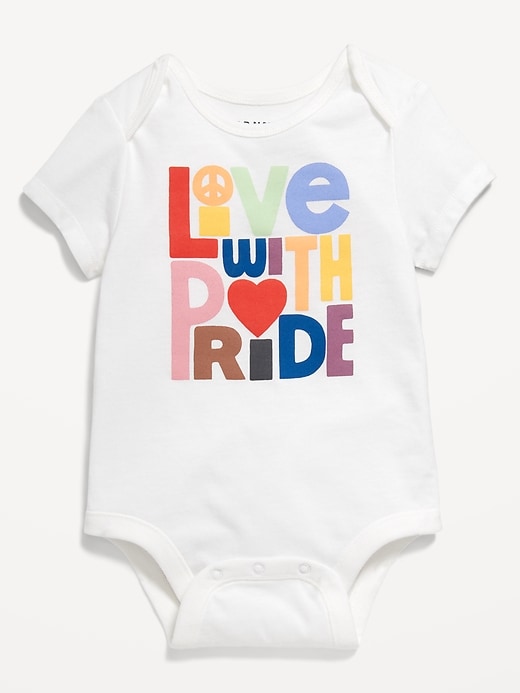 View large product image 1 of 2. Matching Unisex Pride Graphic Bodysuit for Baby