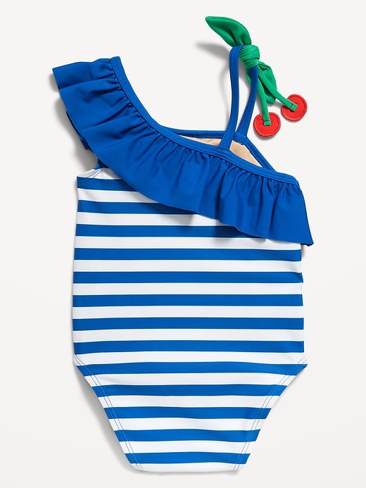 View large product image 2 of 2. One-Shoulder Ruffle-Trim One-Piece Swimsuit for Baby