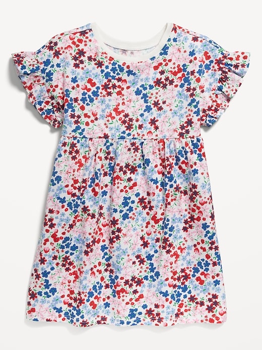View large product image 1 of 2. Printed Fit and Flare Dress for Toddler Girls