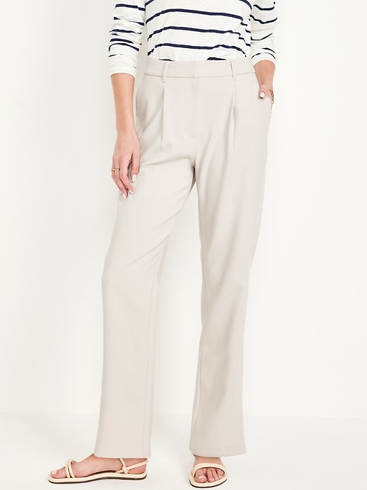 Image number 1 showing, Extra High-Waisted Relaxed Slim Taylor Pants