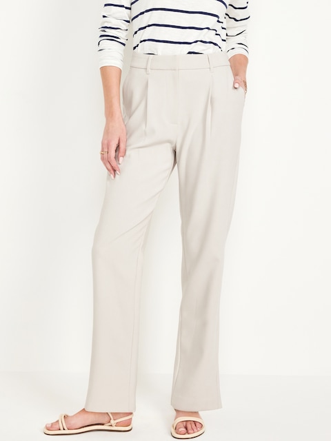Extra High-Waisted Relaxed Slim Taylor Pants - Silver Gray