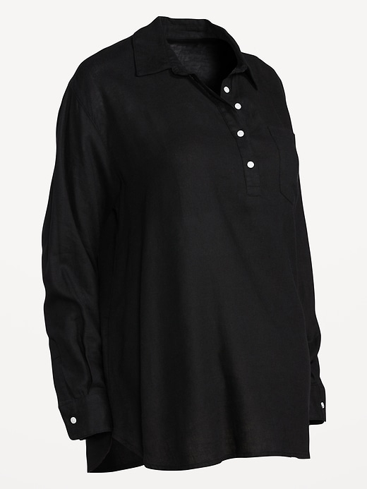 Image number 5 showing, Maternity Boyfriend Popover Shirt