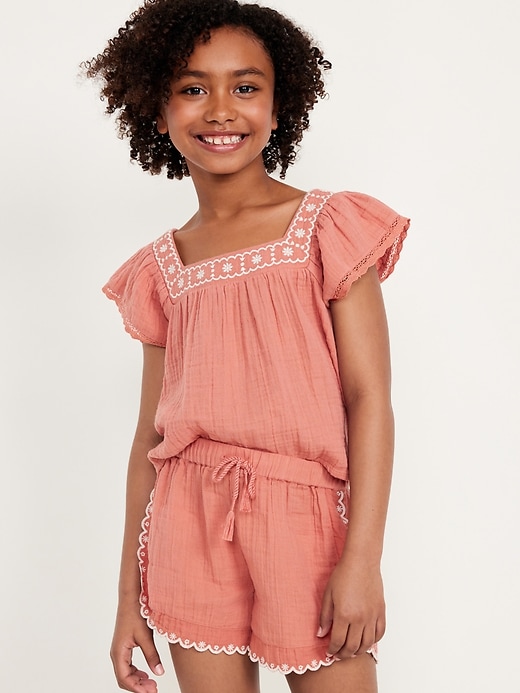 View large product image 1 of 4. Flutter-Sleeve Swing Top for Girls