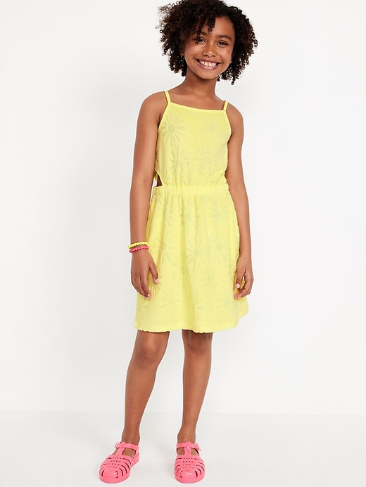 View large product image 1 of 4. Sleeveless Loop-Terry Side-Cutout Dress for Girls