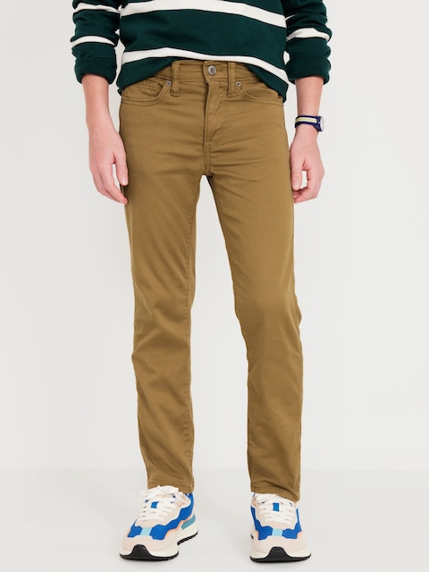 Slim 360° Stretch Five-Pocket Pants for Boys - Bandolier Brown