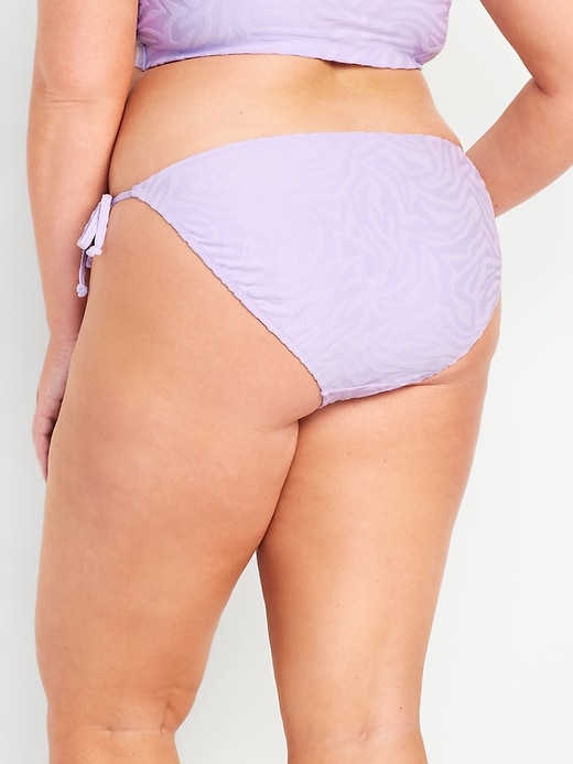 Image number 8 showing, Mid-Rise Textured String Bikini Swim Bottoms