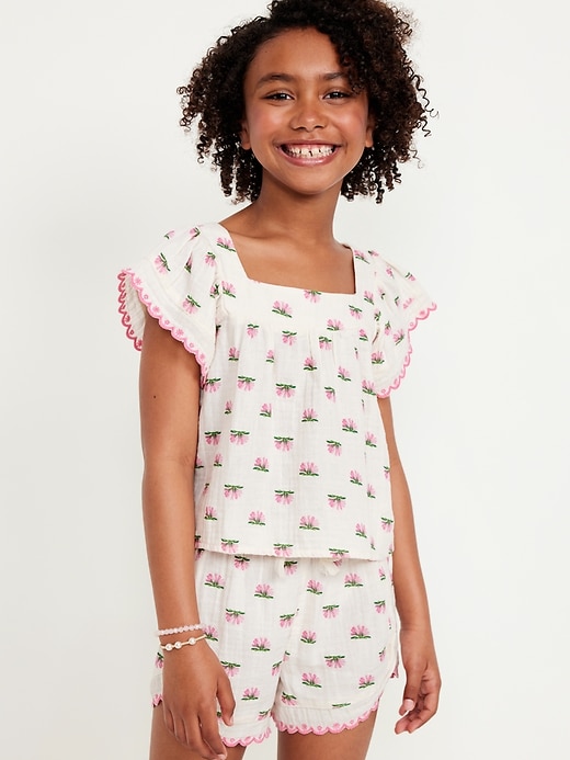 View large product image 1 of 3. Flutter-Sleeve Swing Top for Girls