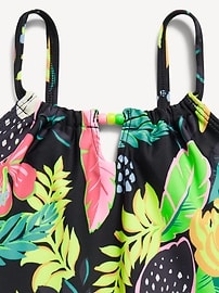 View large product image 3 of 3. Printed Bead-Cutout One-Piece Swimsuit for Girls