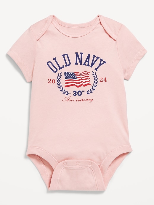 View large product image 1 of 2. Unisex Matching Short-Sleeve Logo-Graphic Bodysuit for Baby