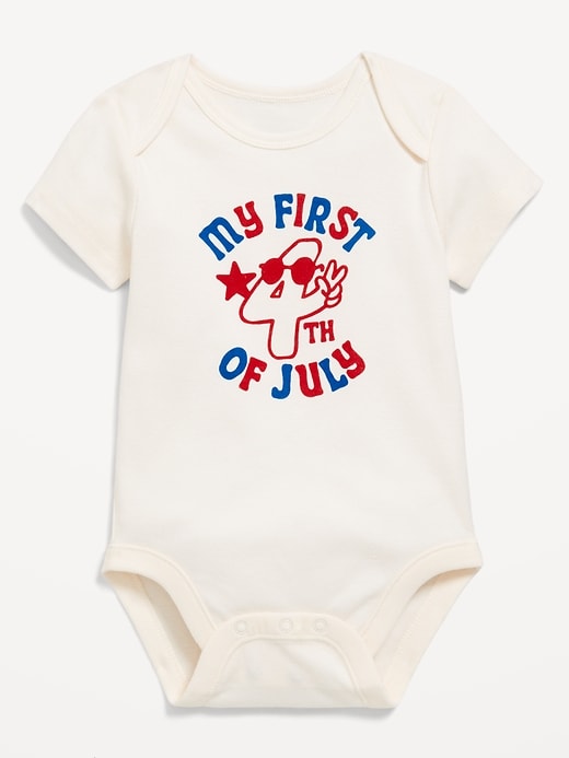 View large product image 1 of 2. Unisex Short-Sleeve Graphic Bodysuit for Baby