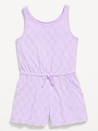 View large product image 3 of 3. Sleeveless Terry Cinched-Waist Romper for Girls