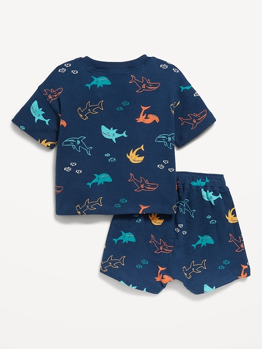 View large product image 2 of 4. Printed Thermal-Knit Pocket T-Shirt and Shorts Set for Baby