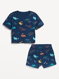 View large product image 3 of 4. Printed Thermal-Knit Pocket T-Shirt and Shorts Set for Baby