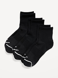 Image number 1 showing, 3-Pack Athletic Quarter Crew Socks for Women