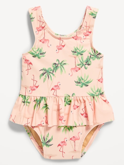 View large product image 1 of 3. Printed Ruffled One-Piece Swimsuit for Baby