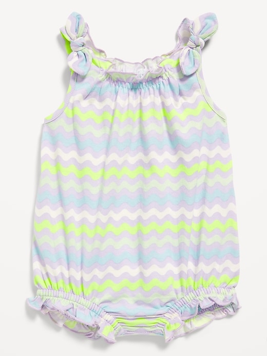 View large product image 1 of 1. Sleeveless Tie-Shoulder One-Piece Romper for Baby