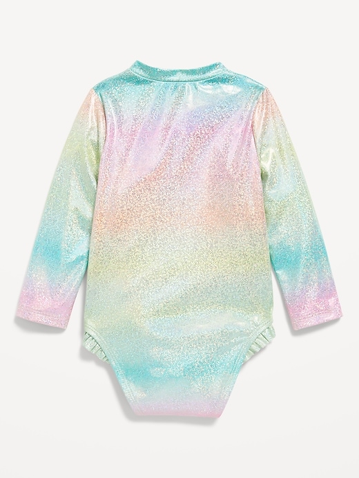 View large product image 2 of 2. Printed Ruffle-Trim Rashguard One-Piece Swimsuit for Baby