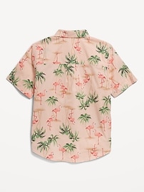 View large product image 3 of 3. Short-Sleeve Printed Poplin Shirt for Boys