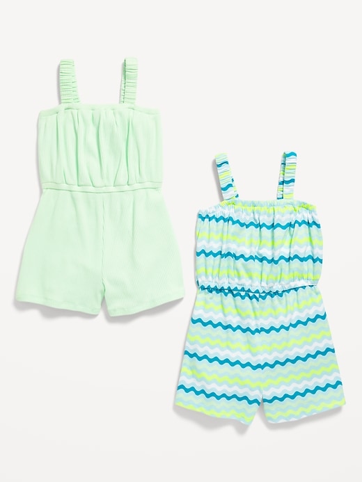 View large product image 2 of 2. Sleeveless Rib-Knit Romper 2-Pack for Toddler Girls