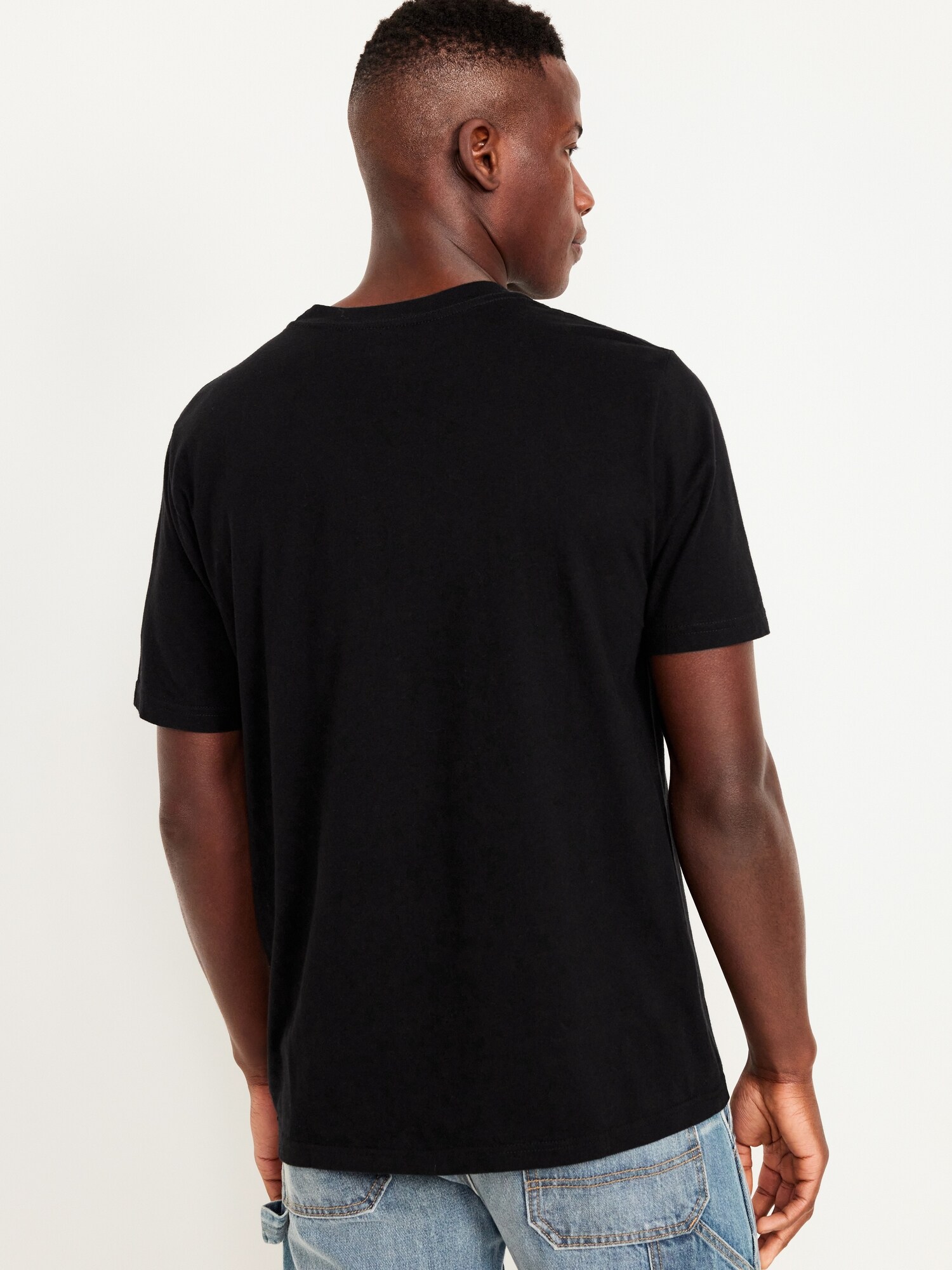 Мужские футболки Old Navy Solid Crew-Neck T-Shirt 5-Pack, цвет: Чёрный — фото 3