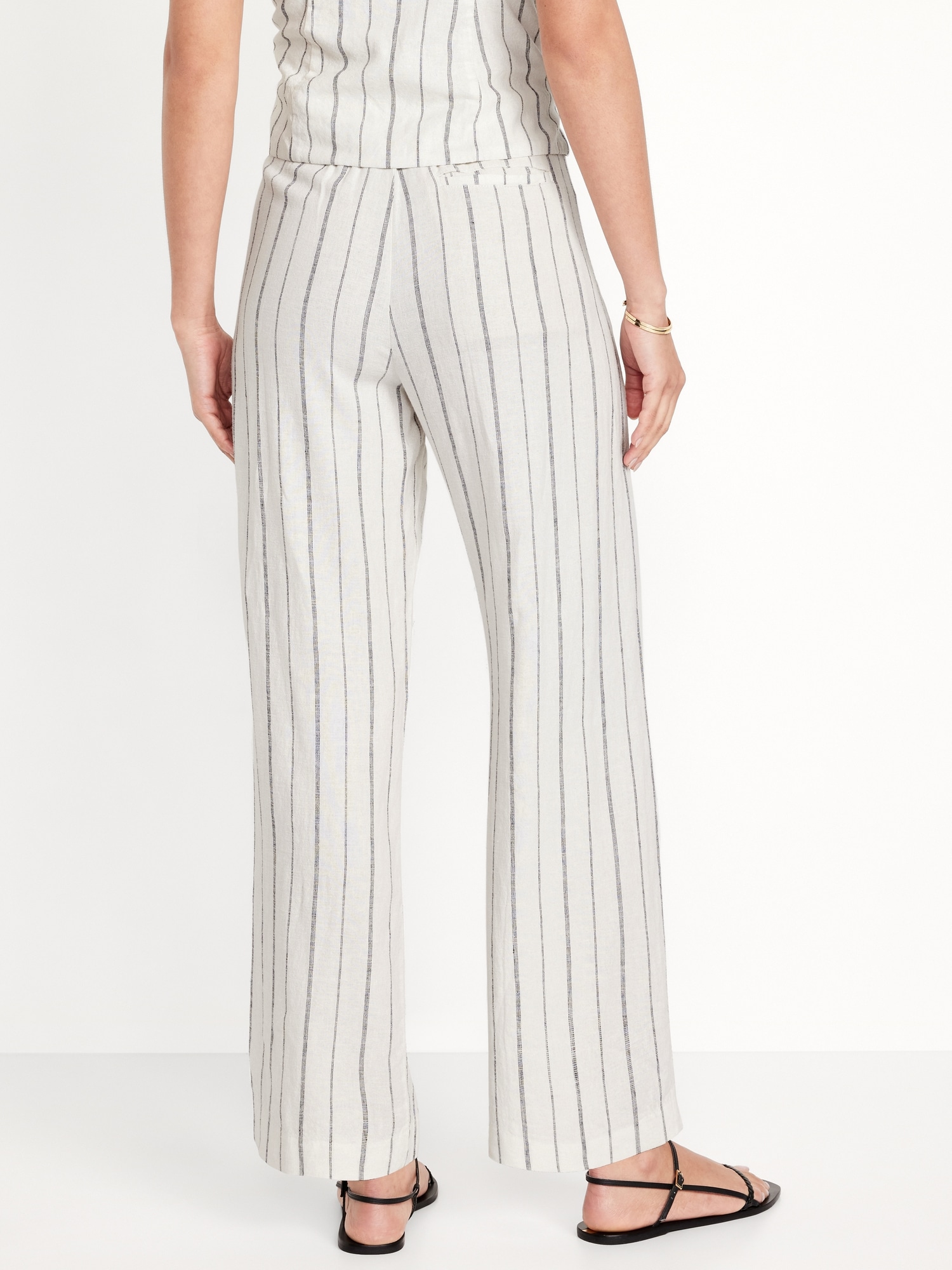 Extra High-Waisted Linen-Blend Wide-Leg Taylor Pants | Old Navy