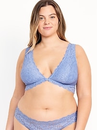 View large product image 7 of 8. Lace Front-Close Bralette Top
