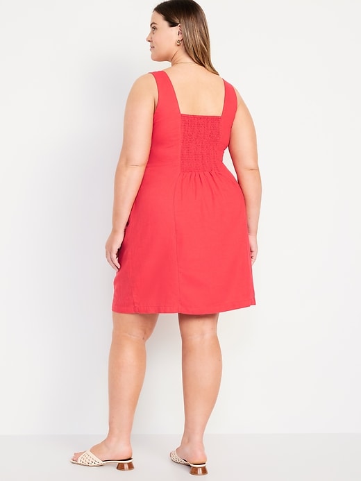 Image number 7 showing, Sleeveless Linen-Blend Mini Dress