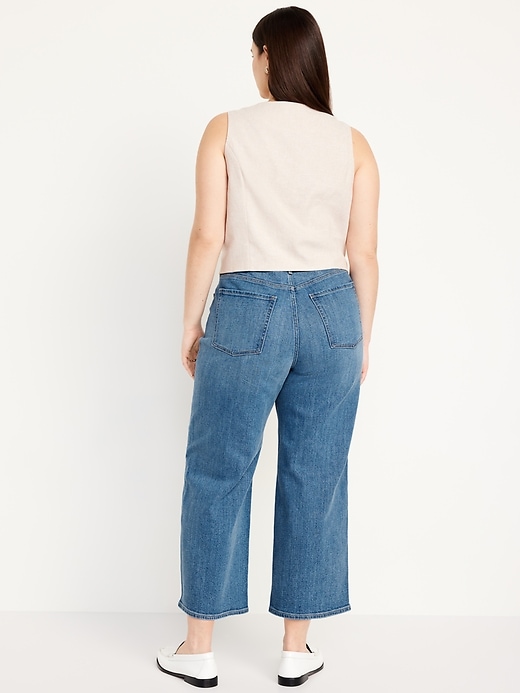 Image number 6 showing, Extra High-Waisted Wide-Leg Crop Jeans