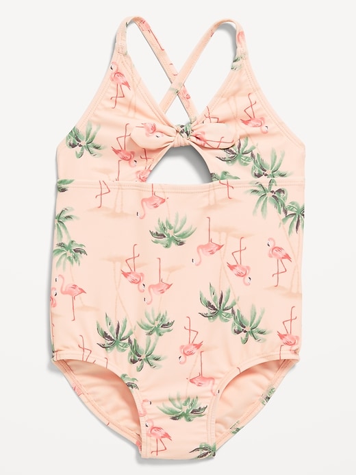 View large product image 1 of 2. Printed Cutout One-Piece Swimsuit for Toddler Girls