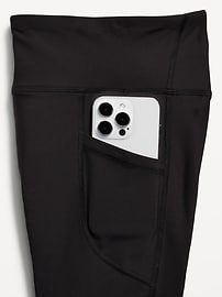 View large product image 5 of 5. High-Waisted PowerSoft Side-Pocket Leggings for Girls