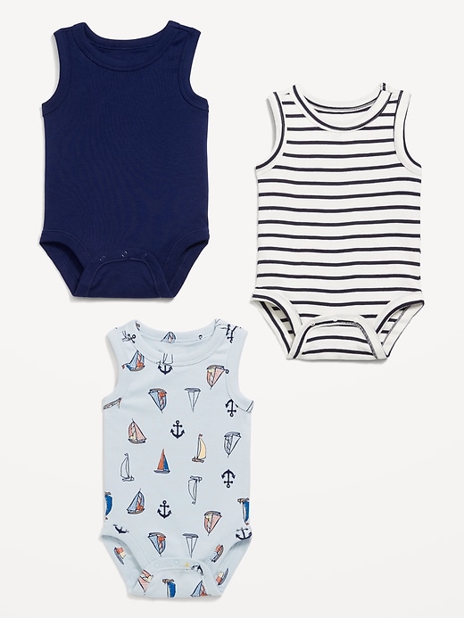 View large product image 2 of 2. Sleeveless Bodysuit 3-Pack for Baby