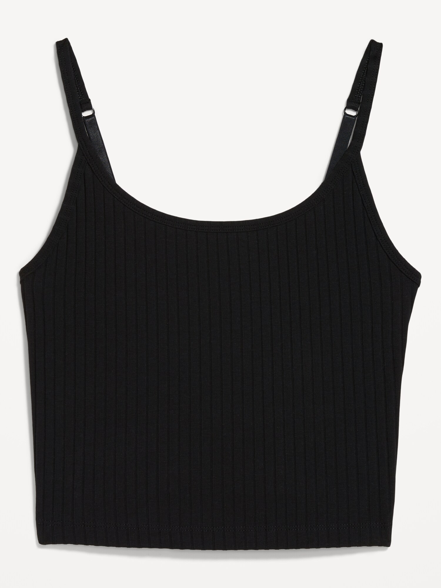 Женский топ Old Navy Fitted Ultra-Crop Ribbed Cami, цвет: Светлый чёрный меланжевый — фото 4