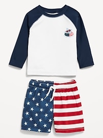 View large product image 3 of 4. Graphic Rashguard Swim Top and Trunks for Baby