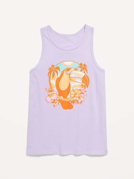 View large product image 1 of 1. Back Cutout Graphic Tank Top for Girls