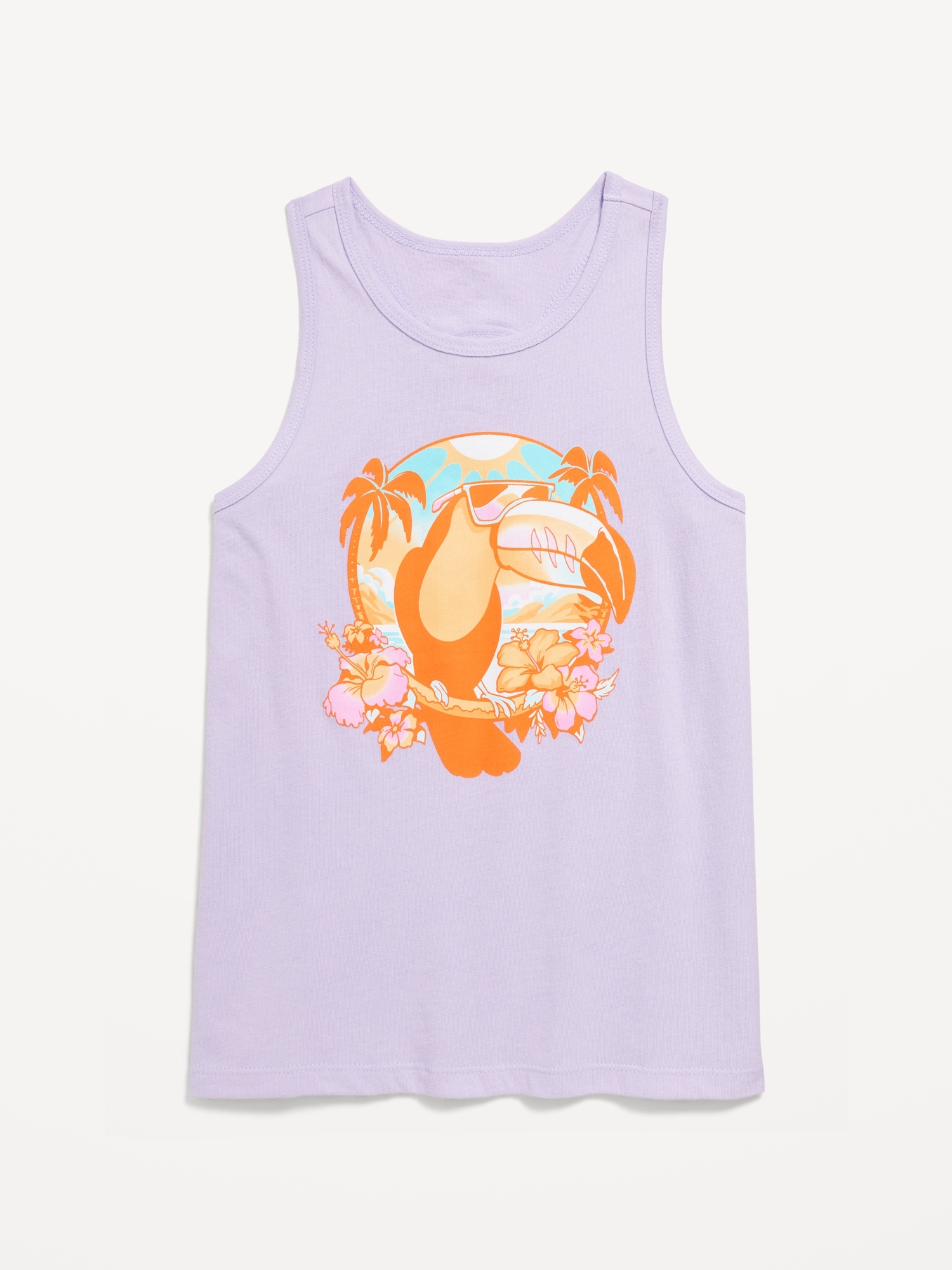 Back Cutout Graphic Tank Top for Girls