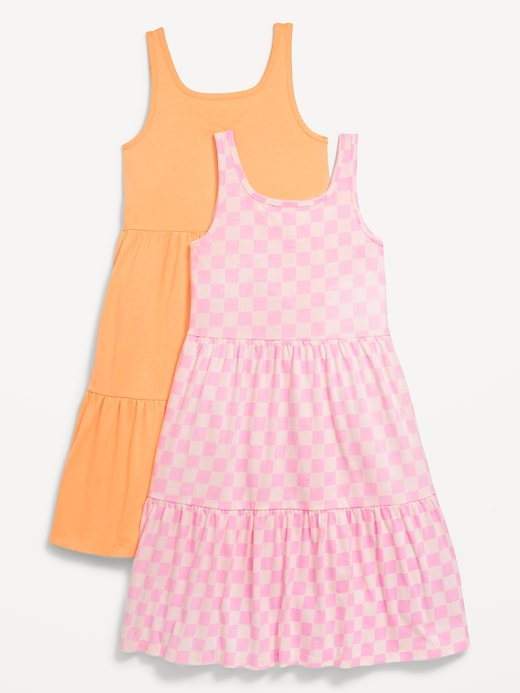 View large product image 2 of 2. Sleeveless Tiered Swing Dress 2-Pack for Girls