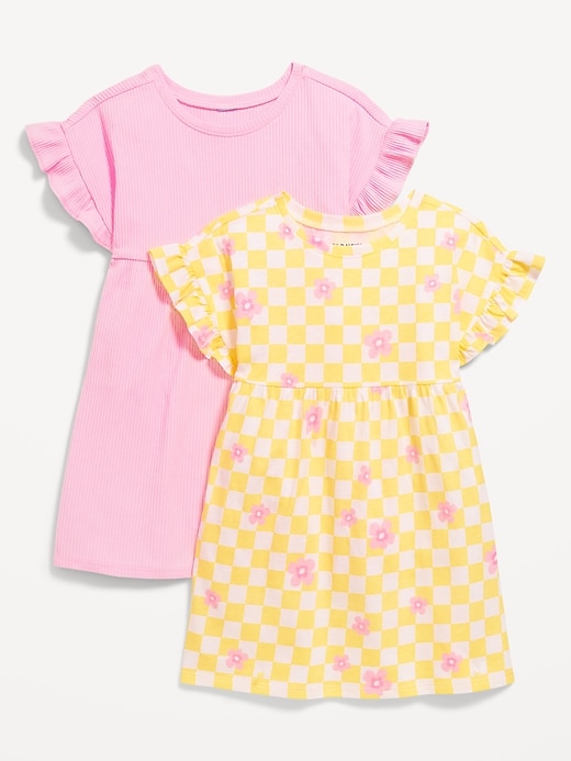 View large product image 1 of 3. Flutter-Sleeve Dress 2-Pack for Toddler Girls