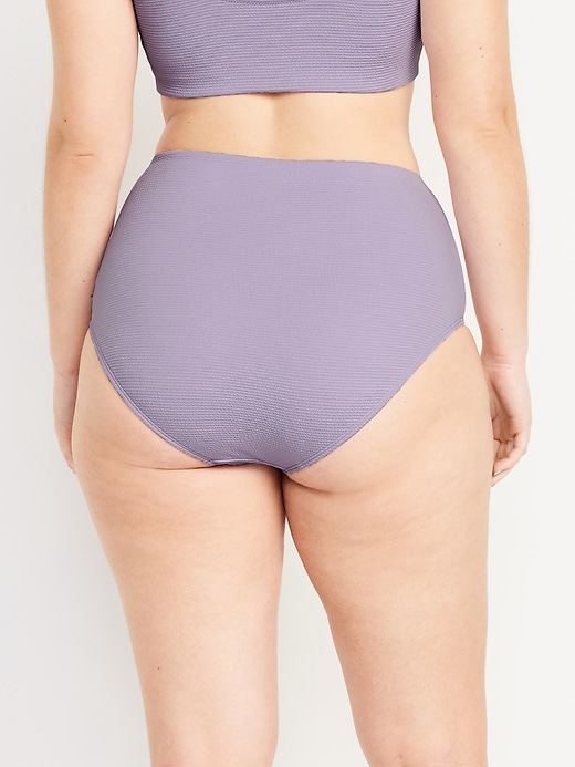 Image number 5 showing, High-Waisted French-Cut Puckered Bikini Swim Bottoms