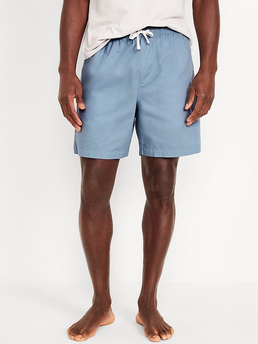 Image number 1 showing, Poplin Pajama Shorts -- 7-inch inseam