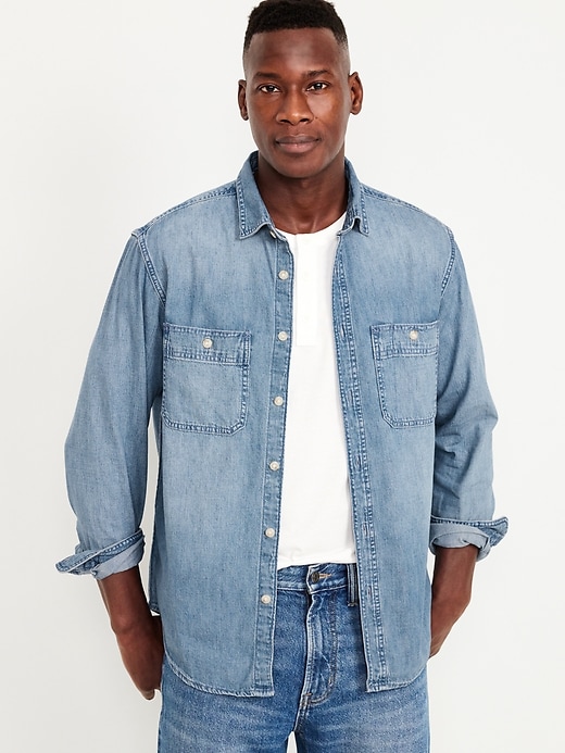 Image number 1 showing, Regular-Fit Everyday Non-Stretch Jean Shirt