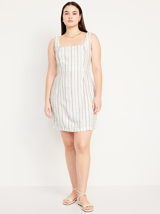 Image number 4 showing, Sleeveless Linen-Blend Mini Dress