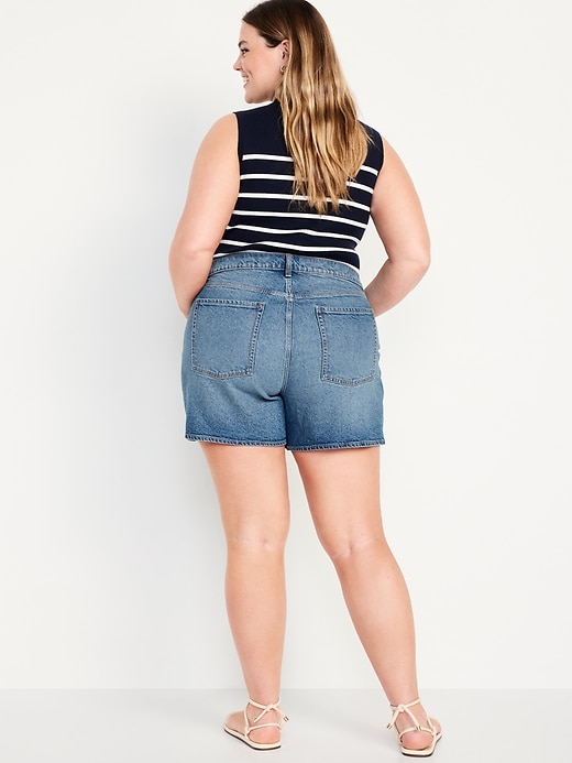 Image number 8 showing, High-Waisted Baggy Dad Jean Shorts -- 5-inch inseam