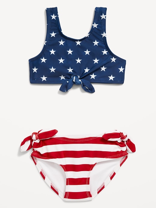 View large product image 1 of 2. Americana Tie-Front Bikini Swim Set for Toddler Girls