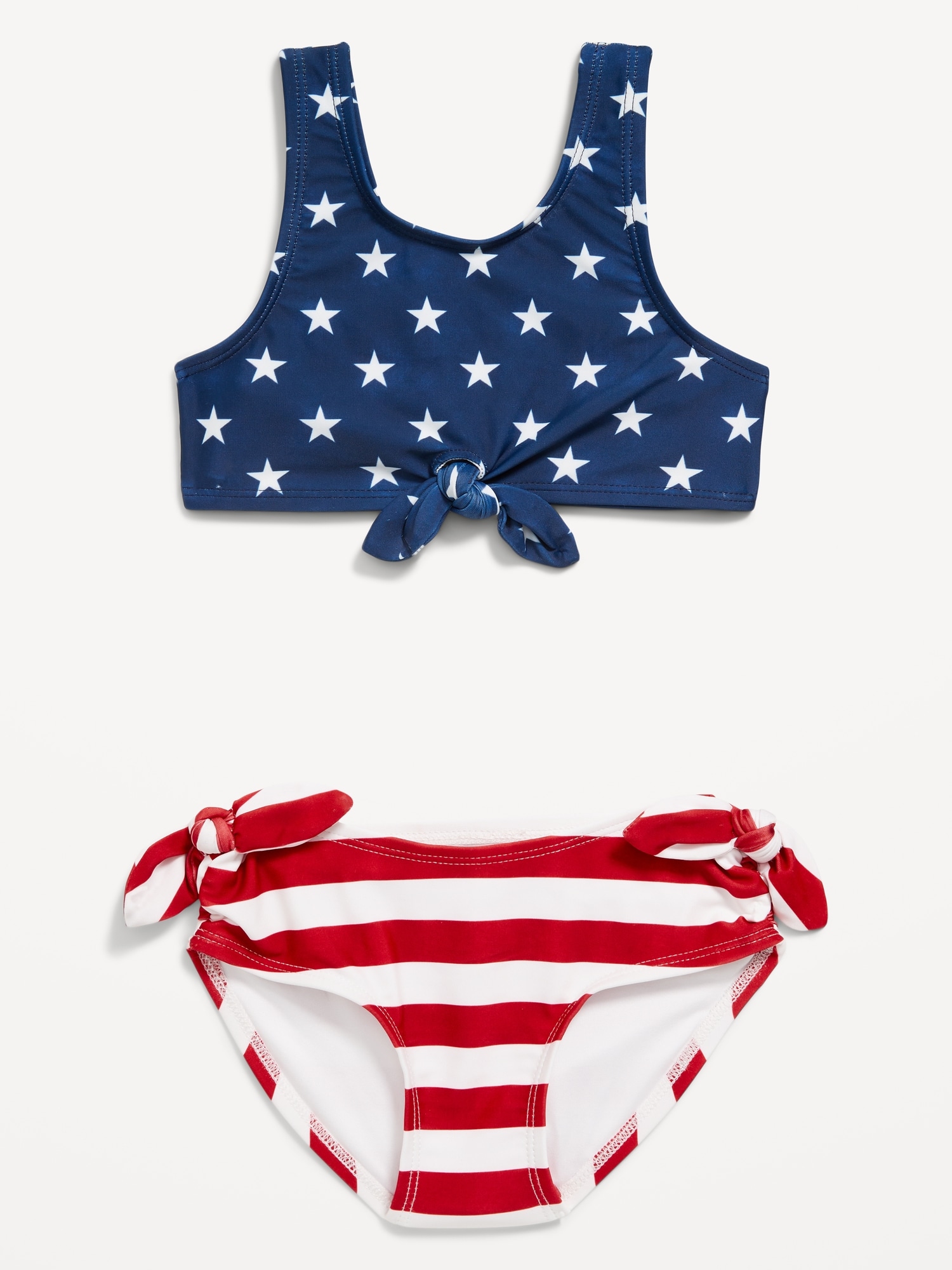 Americana Tie-Front Bikini Swim Set for Toddler Girls Hot Deal
