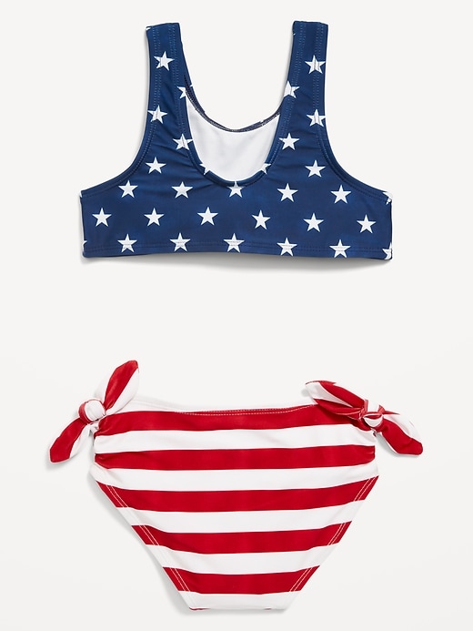 View large product image 2 of 3. Americana Tie-Front Bikini Swim Set for Toddler Girls