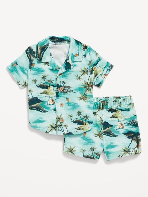 View large product image 1 of 4. Printed Loop-Terry Shirt and Shorts Set for Baby