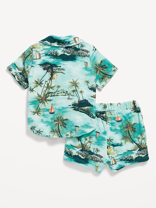 View large product image 2 of 4. Printed Loop-Terry Shirt and Shorts Set for Baby