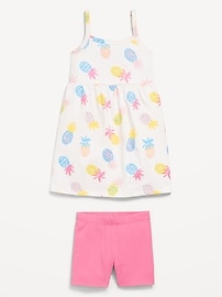 View large product image 3 of 3. Printed Cami Dress and Biker Shorts Set for Toddler Girls