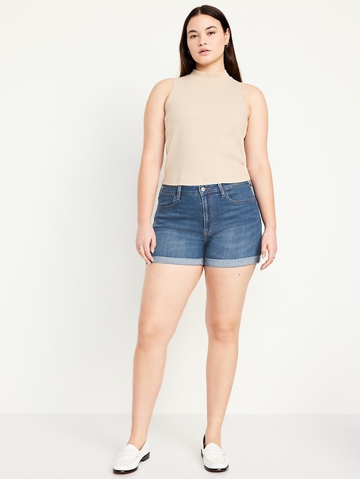 Image number 5 showing, High-Waisted Wow Jean Shorts -- 3-inch inseam